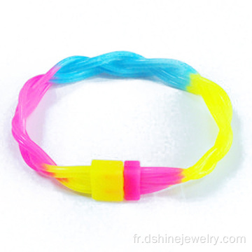 Twist multicolore Silicone énergie bracelet Glow In The Dark